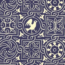 Blue Renaissance Bird Print Italian Paper ~ Carta Varese Italy